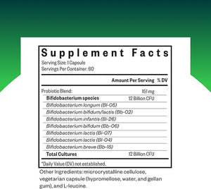 Seeking Health ProBiota Bifidobacterium 60 Capsules Probiotic Supplement for Digestive Health Bifido Only Vegan- and Vegetarian-Friendly Supports Colon Health and Immune System*