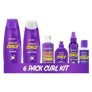 Miracle Curls: Shampoo Conditioner Deep Conditioner Refresher Gel Detangling Milk Oil Treatment 6-Piece Set