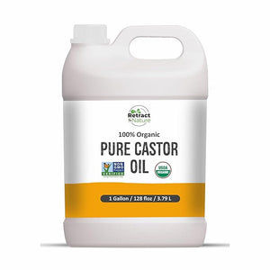 Organic Pure Castor Oil (1 Gallon) Cold Pressed Hexane Free Eyelash and Eybrow Growth Serum Hair and Skin Moisturizer