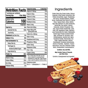 BestMed - High Protein Nutrition Bar - Low-Carb, 15g Protein, Low Sugar, High Fiber, Low Calorie, Meal Replacement Bar (Double Berry, 1 Box - 7 Count)