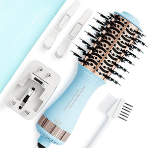 Travel Size Hair Dryer Dual Voltage Hair Styler 110-240V 2 Inch Oval Jet Brush Blow Dryer with Universal Adapter for Worldwide Use
