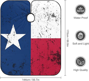 Retro Texas State Flag Hair Cutting Cape Salon Haircut Apron Barbers Hairdressing Cape with Adjustable Snap Closure