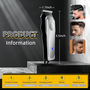 Hair Clippers Silent Cordless Hair Trimmer Mini Hair Cutting Kit with 5 Guide Combs USB Rechargeable Home Haircut Clippers for Men Kids
