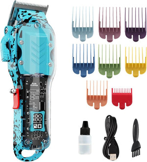 Hair Clippers for Men Cordless Barber kit for Hair Cutting &amp Grooming Hair Clippers Set for Barber Haircut with LED Display£¨Blue£©