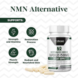 Probase Nutrition Nicotinamide Riboside - NAD Supplement to Boost Levels of NAD 30ct/500mg 30-Day Supply