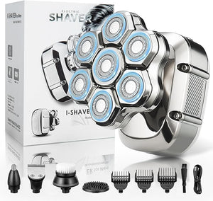 RUIM Head Shavers for Bald Men 7D Magnetic Rotary Electric Razor IPX7 Waterproof for Wet &amp Dry Use with LED Display USB-C Charging &amp 5-in-1 Grooming Kit