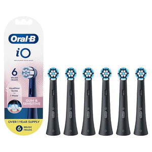 Oral-B iO Gum &amp Sensitive Replacement Heads Electric Toothbrush Brush Heads Black 6 Count
