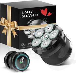 Electric Razors for Women - Painless Electric Shaver for Women with Detachable Head, Wet/Dry Hair Remover for Legs and Face, Easy to Use with Mini Size and Anti-Slip Strips, Gift for Her, Black