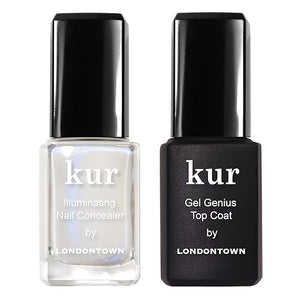 LONDONTOWN kur Nail Conceal &amp; Go Duo Set, Includes Nail Illuminating Concealer &amp; Gel Genius Top Coat, 2 Piece Set, 0.4 Fl Oz