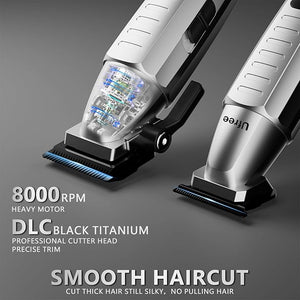 Ufree Professional Hair Clippers for Men with Bag Mens Clippers and Trimmers Set Barber Clippers Set Electric Beard Trimmer Gifts for Men Silver