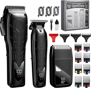 Lanumi Professional 3 in 1 Hair Clipper and Trimmer Set Men Electric Razor Shavers Beard Trimmer Rechargeable Barber Clippers Haircut Kit Gifts for Himfor Barbers