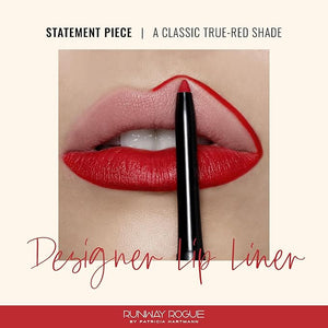 Runway Rogue Designer Liner Lip Pencil, Matte Classic True-Red Lip Liner Pencil and Lip Liner Sharpener, ¡®Statement Piece¡¯