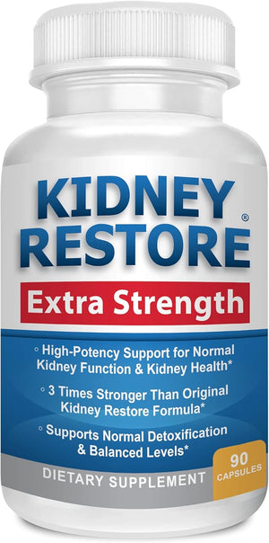 Kidney Cleanse Detox &amp; Repair - Created by Kidney Health Expert Living w/Transplant - US Made Kidneys Support Supplement for Detox, Flush Renal Vitamins &amp; Renal Restoration 90 Capsules