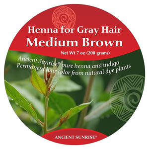 Ancient Sunrise 100% Natural Henna Hair Medium Brown Kit for Gray Coverage - Twilight Henna and Zekhara Indigo