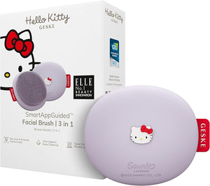 GESKE x Hello Kitty SmartAppGuided Facial Brush | 3 in 1 | Skin Cleansing Silicone | Routine Skincare | Gentle Cleansing | Facial Cleanser