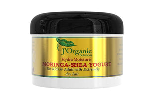 J'Organic Solutions Moringa-Shea Hair Yogurt for Dry Hair - Revives Dull Dry Hair Reduces Frizz Enhances Elasticity - 8 oz Made with pure organic unrefine shea butter.
