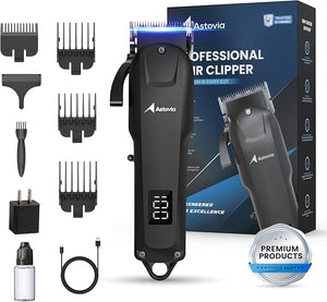 Professional Hair Clippers for Men ? Zero-Gap Adjustable Blade, Long-Lasting 300-Min Battery, Quiet + Powerful Motor, LED Display ? Cordless Barber Clipper for Fades &amp; Lineups
