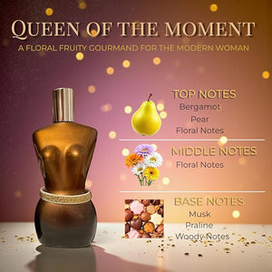 QUEEN OF THE MOMENT Eau De Parfum for Women 3.4 fl oz ? Long Lasting Floral Fruity Gourmand Perfume Inspired by Luxury Designer Scent