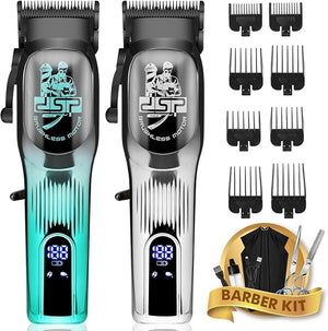 DSP Professional Hair Clipper for Men Brushless Motor with 4CR DLC+Ceramic Blade Rechargeable Cordless Hair Cutting Kit- Gift for Men Pack of 2