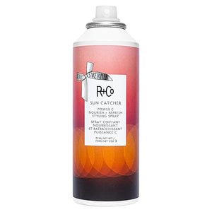 R+Co SUN CATCHER Power C Nourish + Refresh Styling Spray | Vitamin C Leave-In Mist with 450¡ÆF Heat UV &amp Pollution Protection | Hydrating with Hyaluronic Acid &amp Vegan Peptides | 5 oz