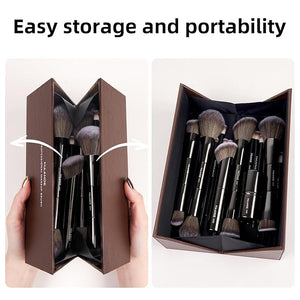 MAANGE 20 Pcs Makeup Brushes with Gift Box Double-End Multi-functional Makeup Brushes for Blending Liquid Powder Concealer Cream Blush BuffeBlack