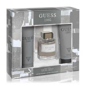 GUESS 1981 Men/Homme Eau de Toilette 3 Piece Gift Set - Cologne Spray 3.4 Fl. Oz., Deodorizing Body Spray 6.0 Oz., &amp; Shower Gel 6.7 Fl. Oz.
