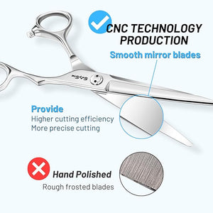 High-End Hair Scissors Professional with CNC Tech 6.5 Extremely Sharp Hair Cutting Scissors 440C Steel Barber Scissors Convex Blades Haircut Hair Shears for Women Men Salon &amp Home Hairdressin