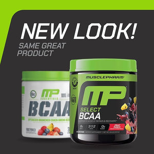 MusclePharm Essentials BCAA Powder Pre &amp Post Workout Recovery Drink Supports Muscle Recovery &amp Energy Essential Amino Acids 30 Serv Fruit Punch