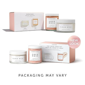 HERBIVORE The Coco Cozy Set | Coco Rose Coconut Oil Body Polish &amp Cloud Milk Coconut + Maca Firming Body Cream Plant Based Vegan