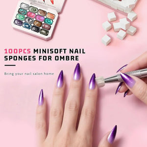 Sponge Pat Paint Nail Gel Ombre Nails Gradient Gel Nail Blush Blooming Aura Nails Drawing Stripper Floral Painting DIY Nail Art No Wipe UV/LED Curing (16 Colors L)