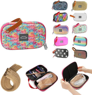 RemeeHi Hair Extensions Travel Bag Storage CaseHair Wig Hair Tools Hairdressing Bag Hair Stylist Cosmetic Organizer with Accessory Pockets Small G107