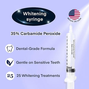 Teeth Whitening Gel Kit Refill Pack, 10ml Whitening Gel Syringe + 2ml Remineralizing Gel Pen, 25 Uses, American Powerful Teeth Whitener