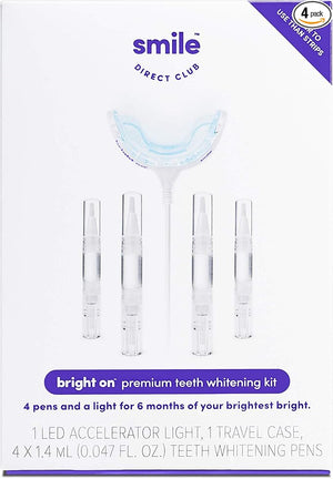 Smile Direct Club bright on Premium Teeth Whitening Kit - LED Accelerator Light and 4 Whitening Pens
