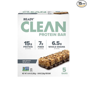 Generic Ready Nutrition Dark Chocolate Sea Salt Clean Protein Bar (In ABOLABAN Packaging With Sticker) (3 Packs/15 Count)