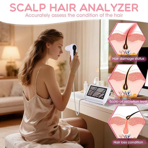 Scalp and Skin Analysis Machine 5 Inch Digital Scalp Camera with 50x/200x Lenses Rechargeable Skin Health Detection Use for Home Spa and Salon
