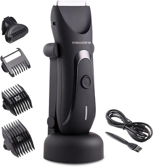 Dual-Head Electric Body Hair Trimmer for Men &amp Women Waterproof Groin &amp Bikini Shaver Wet/Dry Groomer with Replaceable Ceramic BladesUSB Recharge Dock Hygiene Razor for Full-Body Use