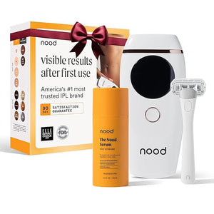 NEW Nood¢â Flasher 2.0 + Serum + Shaving Starter Kit ? IPL Laser Hair Removal Device for Women &amp Men with Refillable 5-Blade Razors &amp After Shave to Prevent Ingrowns &amp Slow Hair Regrowth ?