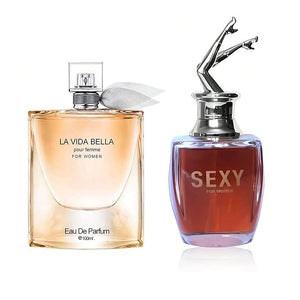 Women's Perfume La Vida Bella&amp Sexy for Women Combo Set Eau De Parfum Long Lasting Fragrance 3.4 Fl Oz Spray Each for Daily Used