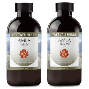 Tattva's Herbs Amla Oil, Amla Hair Oil for Hair Growth &amp; Scalp Treatment, Cold Pressed &amp; Unrefined, Indian Hair Oil, Alma Oil for Hair Growth, 16 oz (2 Pack), 25 Years Of Premium Service