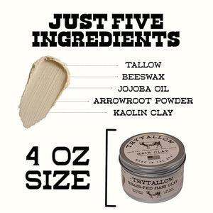 Natural Hair Clay Pomade - All Natural Hair Styling Clay for Men and Women Made With 100% Real Ingredients that Promote Hair and Scalp Health. Medium Hold Matte Finish.