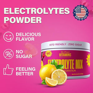 Dr. Price¡¯s Electrolytes Powder Bulk | Cherry Lemonade 90 Servings | Sugar Free Hydration Powder with 72+ Trace Minerals | Keto Vegan Electrolyte Drink Mix | Doctor-Formulated Made in USA