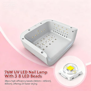 76W UV LED Nail Lamp Light Dryer for Nails Gel PolishLED Nail Dryer with 38 LED Beads4 TimerSmart SensorLCD Display Fast Curing Gel Nail Polish Nail Art Tools Manicure Accessories