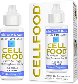 Cellfood Oxygen Boost 1 fl oz - Liquid Oxygen Supplement for Lymphatic Drainage Altitude Sickness Jet Lag Fatigue Headaches Hangovers &amp Energy - Gluten Free Cert. Kosher - Makes Over 22 Qua