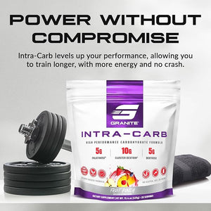 Granite Intra Carb Powder Fruit Punch Flavor High-Performance Carbohydrate Blend with Cluster Dextrin Palatinose &amp Dextrose Supports Energy and Training (20 Servings)