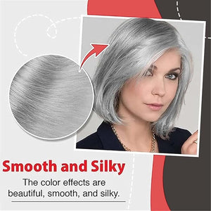 Silver Hair Dye - Natural Permanent Light Gray Silver Color Cream for All Hair Types (3PCS)