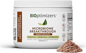 Microbiome Breakthrough Gut Support Powder Chocolate Flavor With Lactobacillus Strains Bone Broth &amp Collagen Source of L-Glutamine Supports Digestive Comfort Gas &amp Bloating Relief 30 Serving