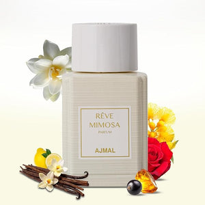 Ajmal Oud Marquis R?ve Mimosa Eau de Parfum for Women ? 3.4 fl oz / 100 ml | Luxury Premium Floral Musk Perfume | Long Lasting French Fragrance | Made in France &amp Crafted in Dubai | Exclusive for