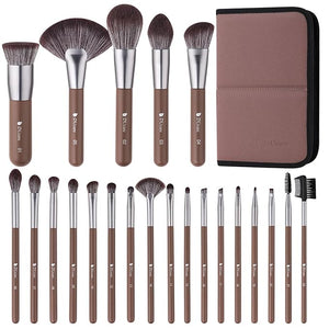 DUcare Professional Makeup Brush Set 22Pcs with Travel Case Synthetic Kabuki Foundation Brush, Face Powder Brush, Blush Brush, Concealer Brush, Eyeshadow Brushes