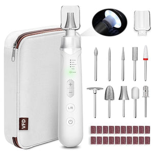 Electric Nail File Drill, Cordless 2000 mAh Rechargeable Nail Filer Electric, Portable Nail Dril Machine Drill for Nails Acrylic Manicure and Thick Toenails Buffer Grinder Care Professional (Silver)