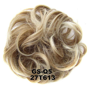 SONGCHAO Fake Hair Bun 1 Pack Messy Bun Hair Hoops Ponytail Hair Extensions Synthetic Donut Hair Bun Curly Wavy Hair Bun Wigs for Women Hair Accessories (Color : 27T613)